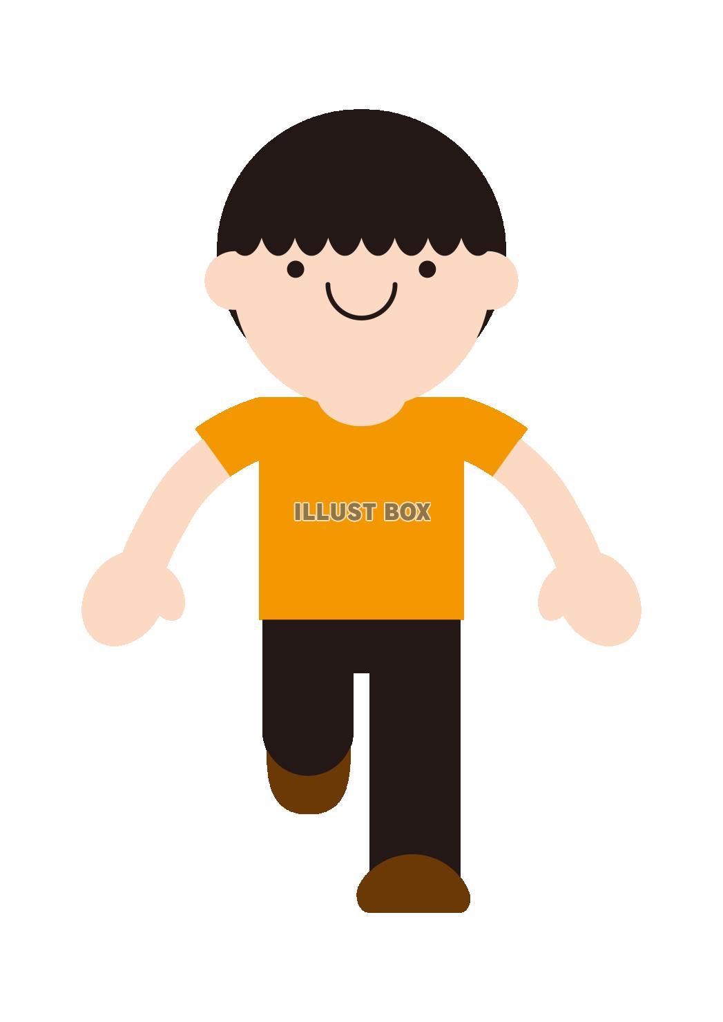 4_人物_手は下に下した状態で右脚の膝を後ろに曲げて片足で立...