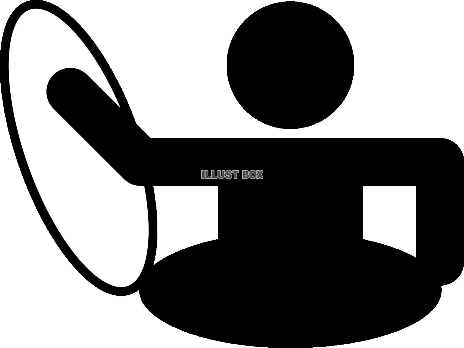 ハッチを開け穴から登場する人ピクトグラム
