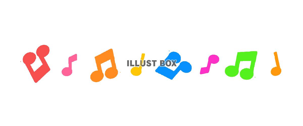 かわいい音符のライン　透過png