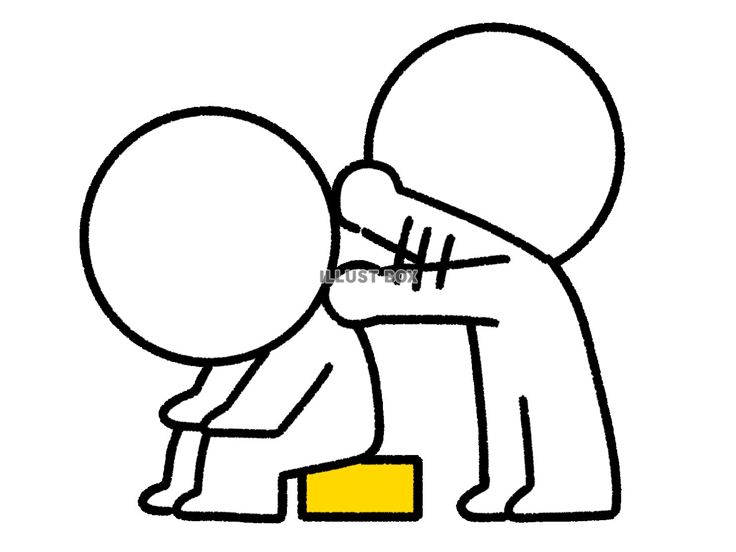 肩たたきをする棒人間