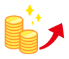 重ねたお金と上昇矢印
