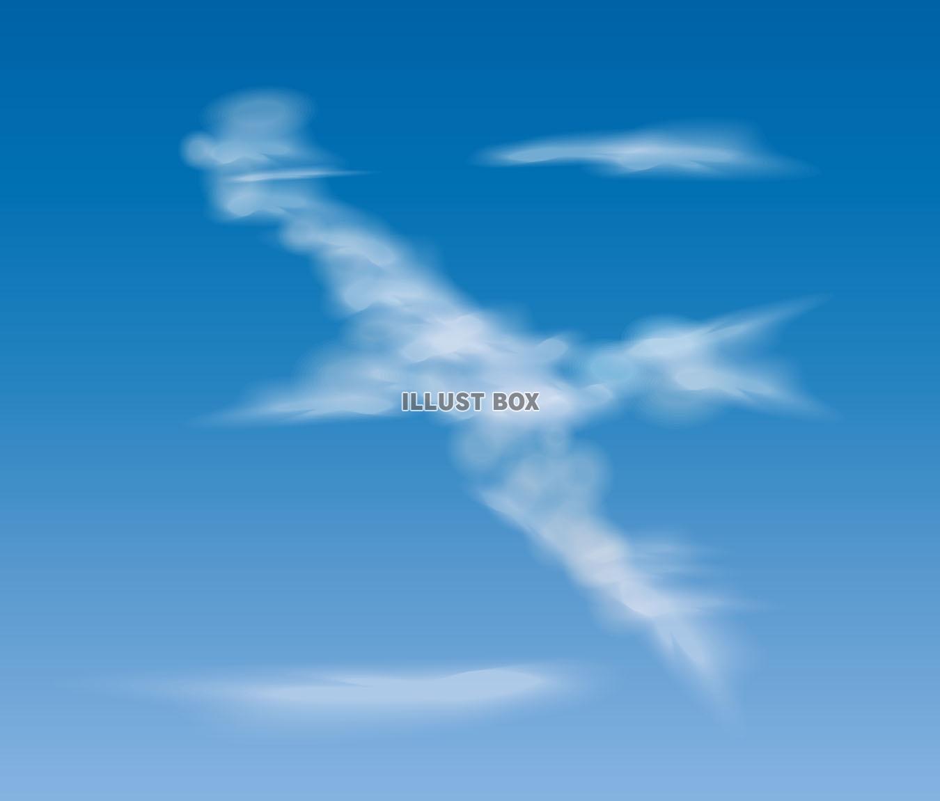 鳥に見える雲（ZIPに５倍拡大可能な空なし透過PNG）