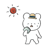 強い日差しとくま