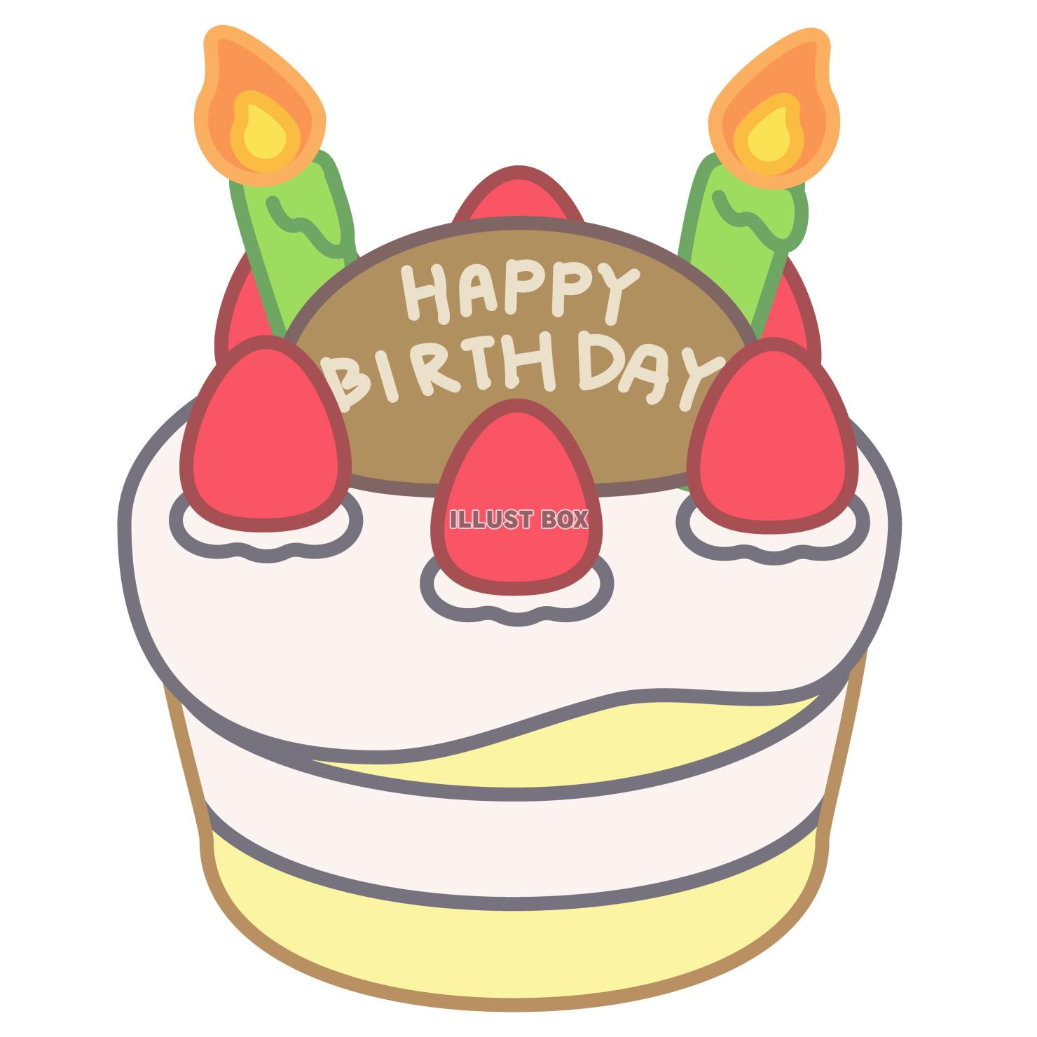 誕生日ケーキ　ベクターイラスト