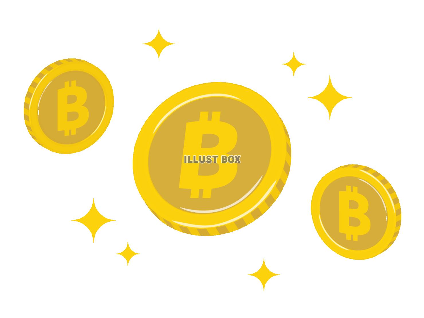 ビットコインをイメージした立体的なイラストセット
