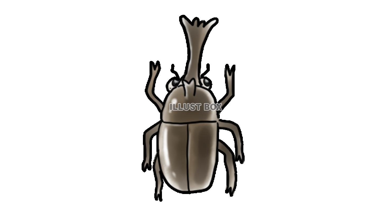 手描き風　カブト虫（オス）