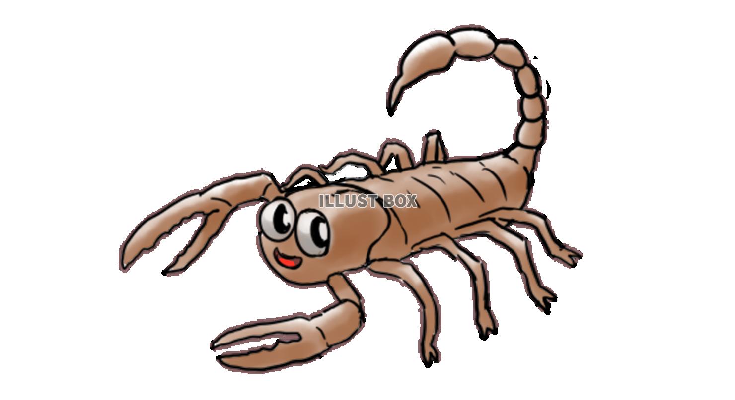 サソリ　手描き風イラスト