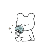 うちわで涼むくま