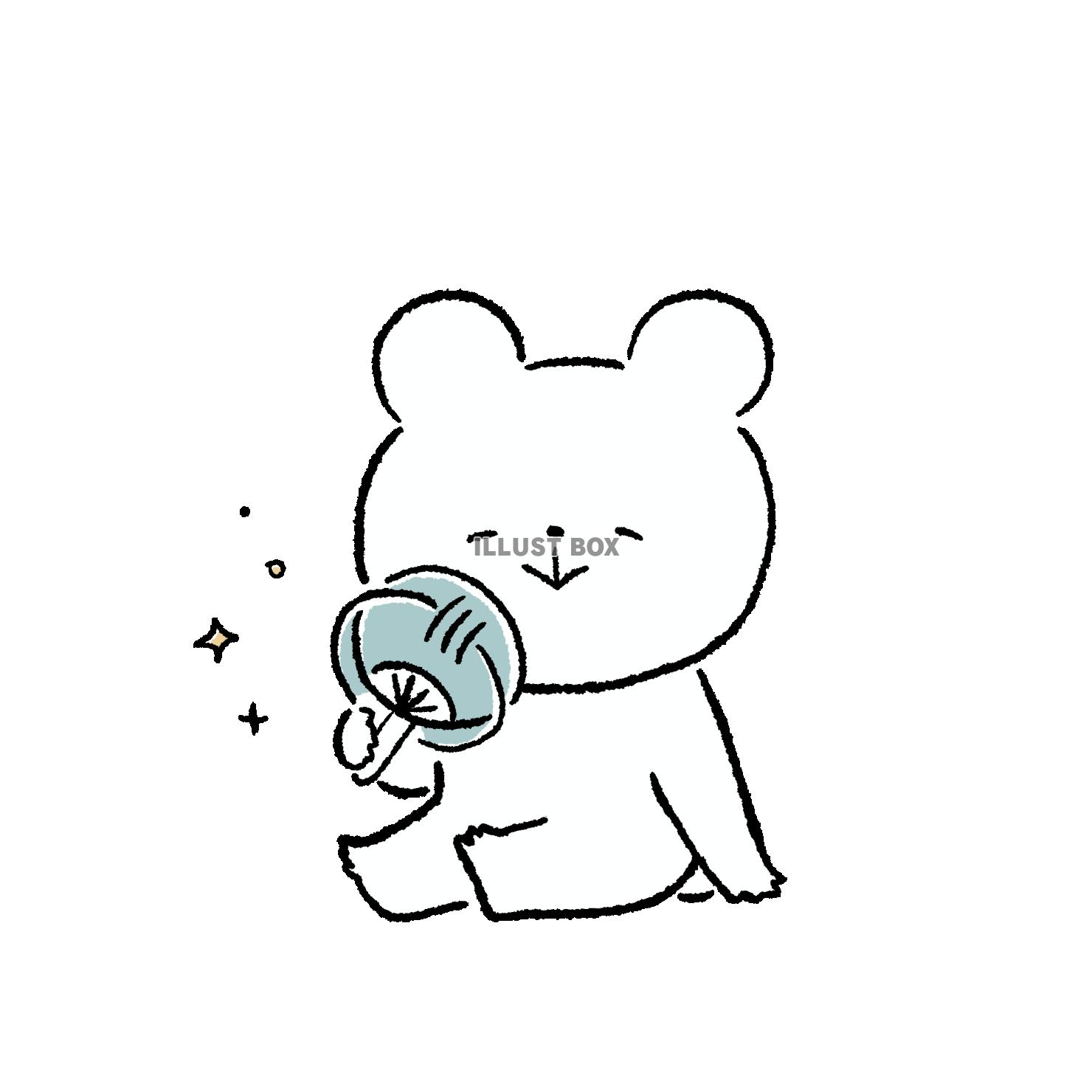 うちわで涼むくま