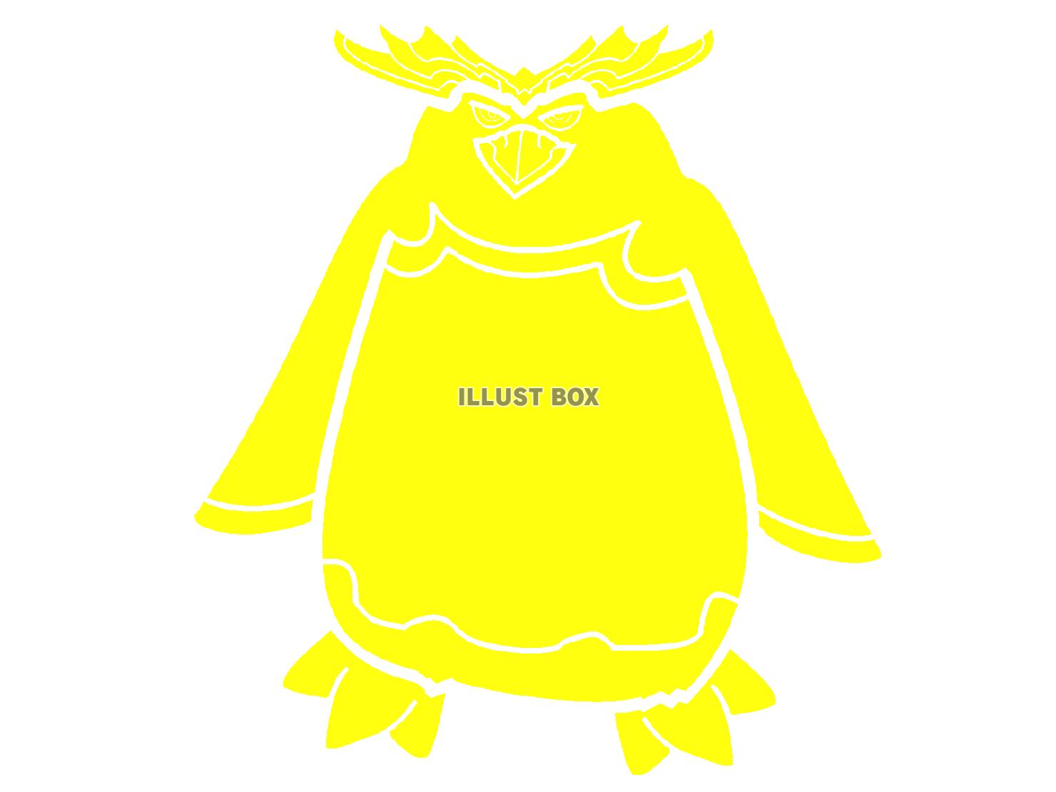 黄色のマカロニペンギンのシルエット