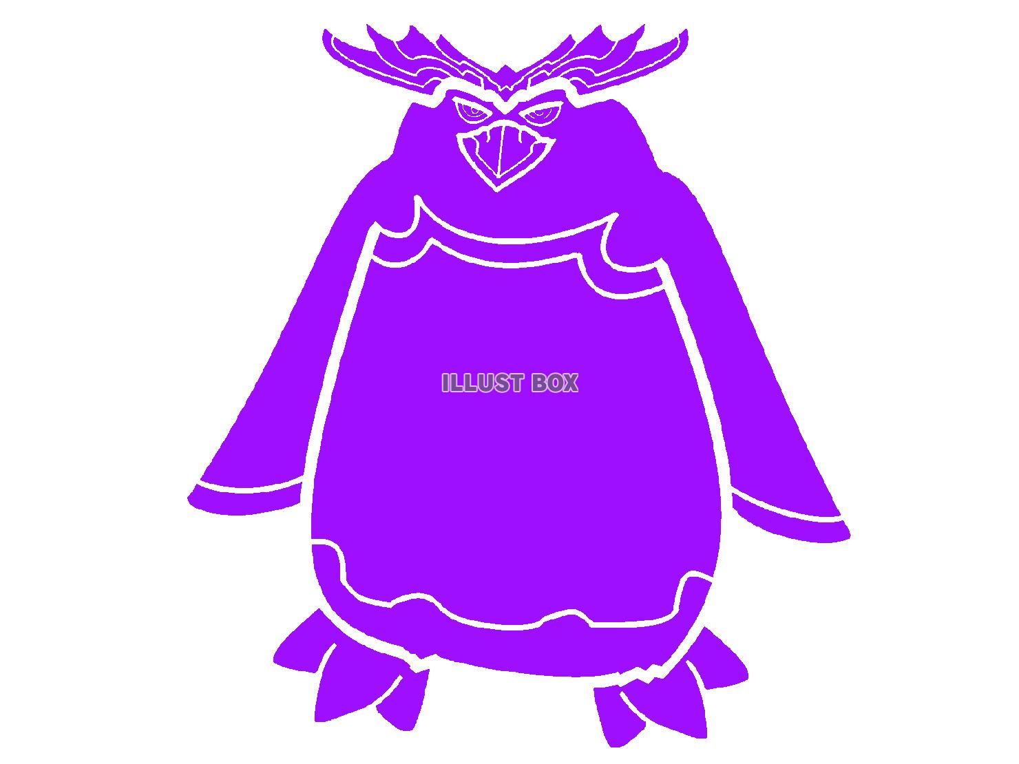 紫色のマカロニペンギンのシルエット