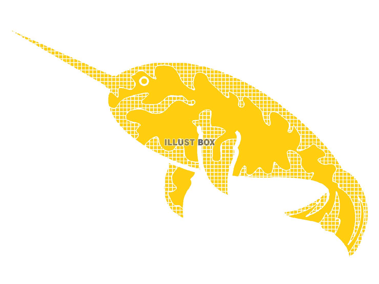 黄色の一角獣のシルエット