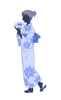 浴衣の女性・青