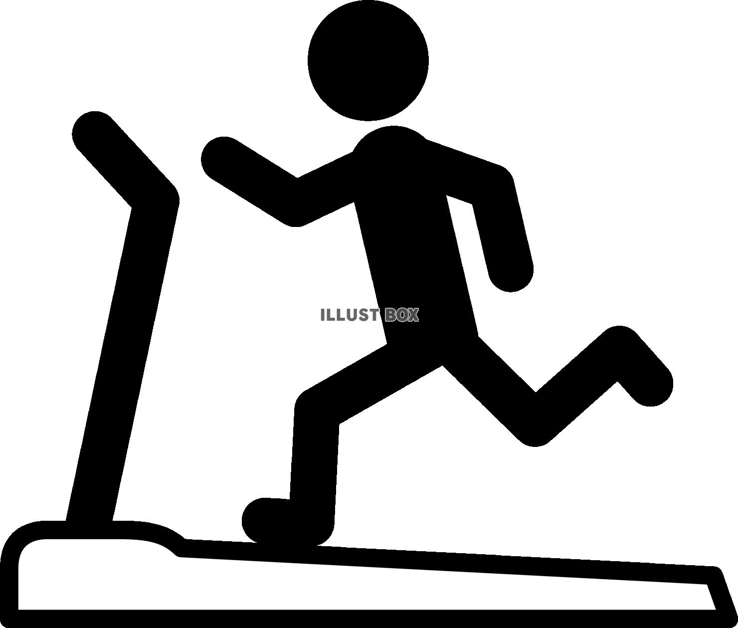 運動ピクトグラム　有酸素運動トレッドミル