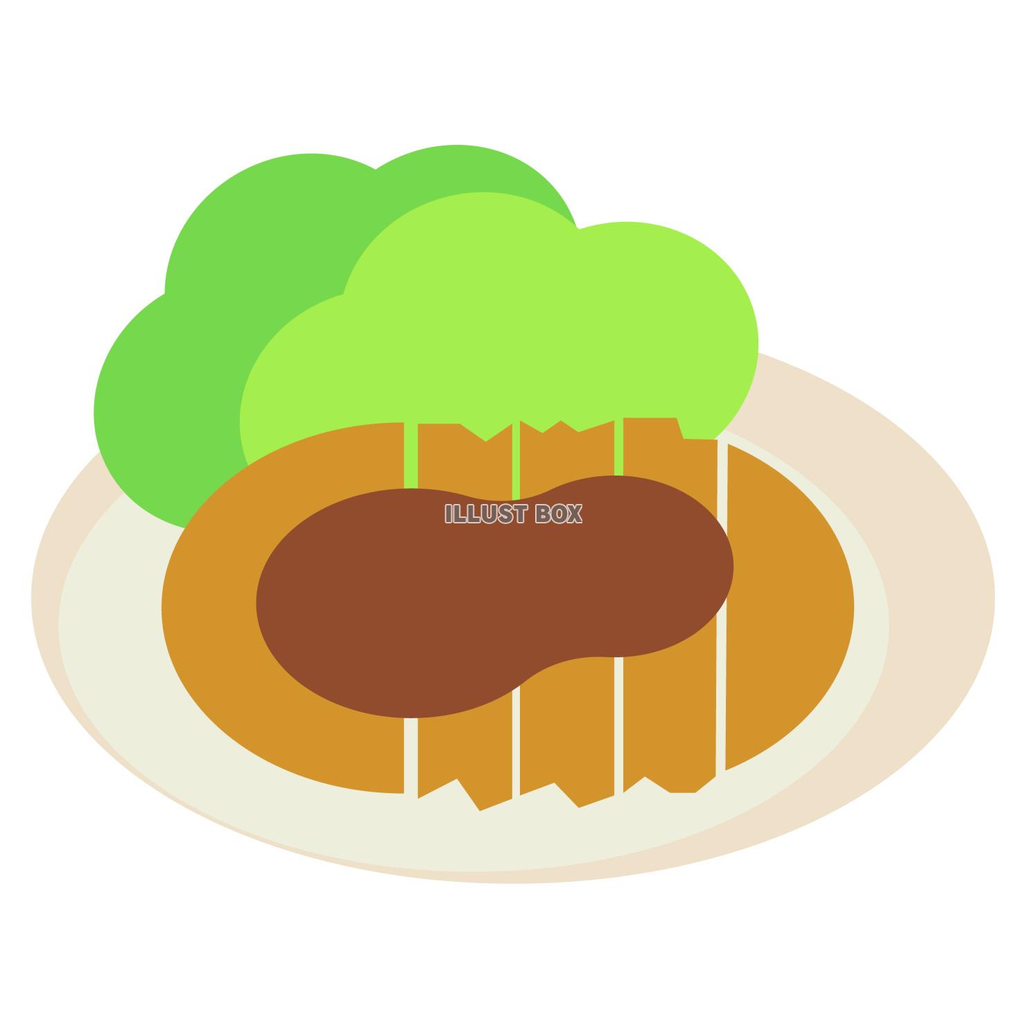 ソースのかかったロースかつ　ベクターイラスト
