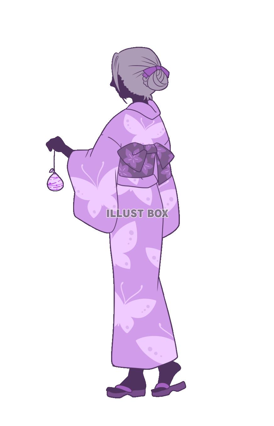 浴衣の女性・紫