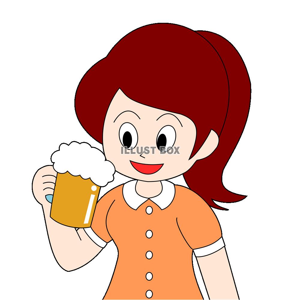 ビールを飲む女性