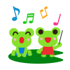 歌うカエル　透過png