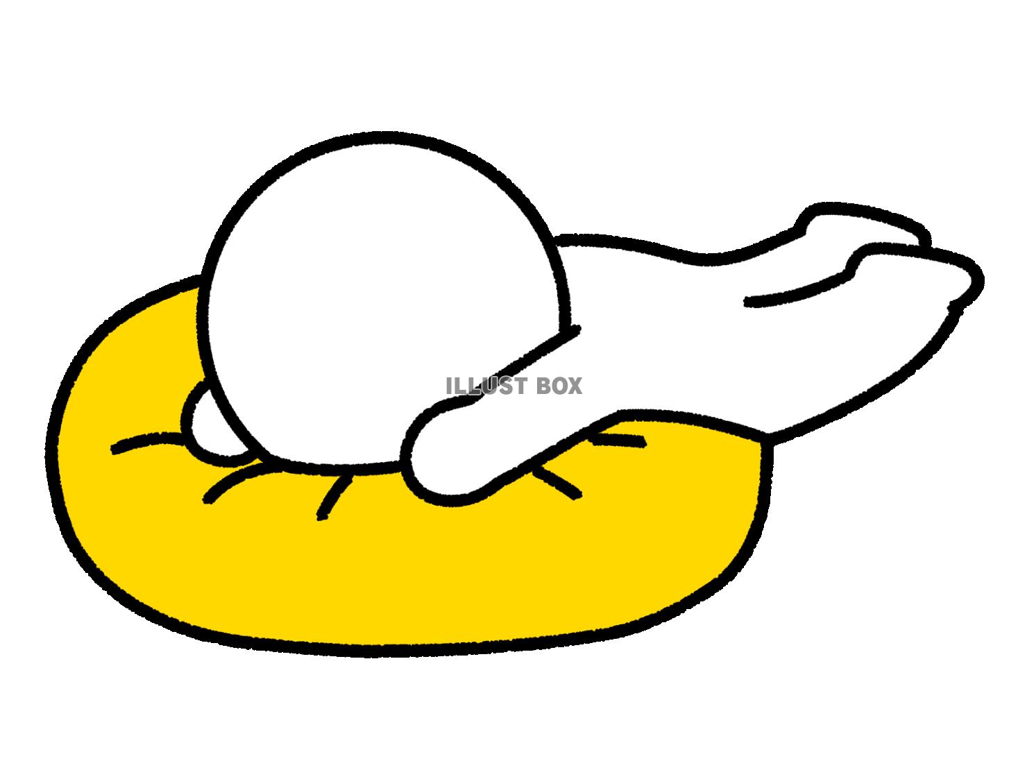 クッションに顔をうずめる棒人間