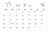 2025年7月カレンダー　七夕