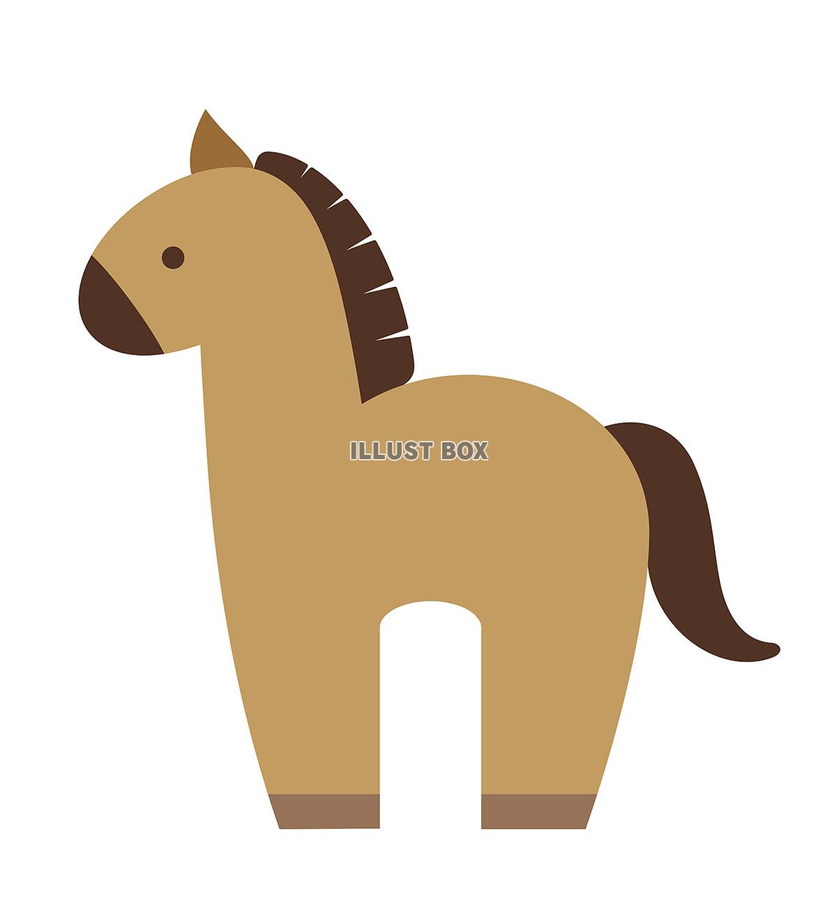 かわいい馬のフラットなイラスト