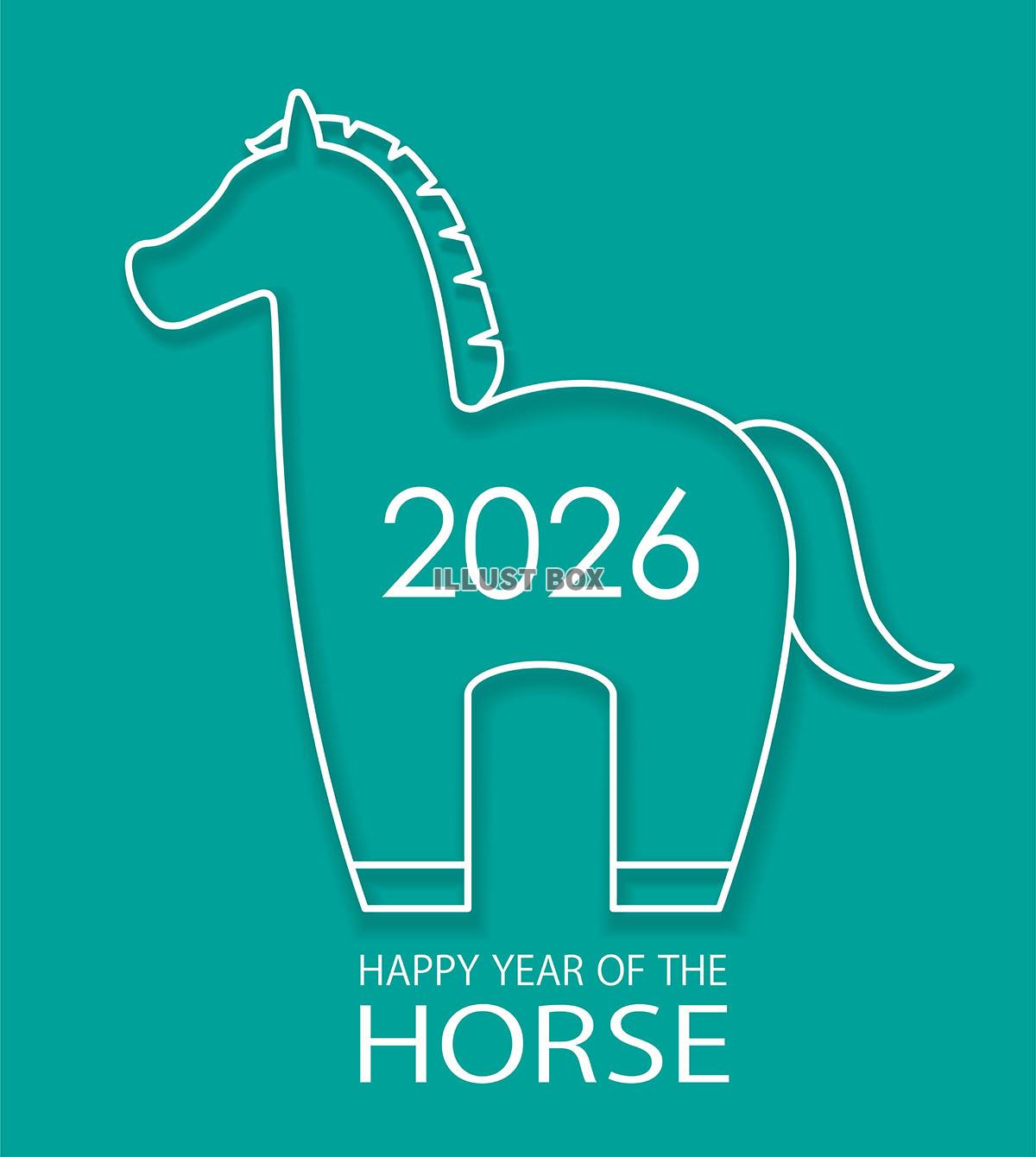 2026年の年賀素材　午年の干支シンボルイラスト