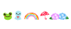 かえるや虹の梅雨ライン　透過png