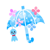 梅雨のキラキラ傘　透過png