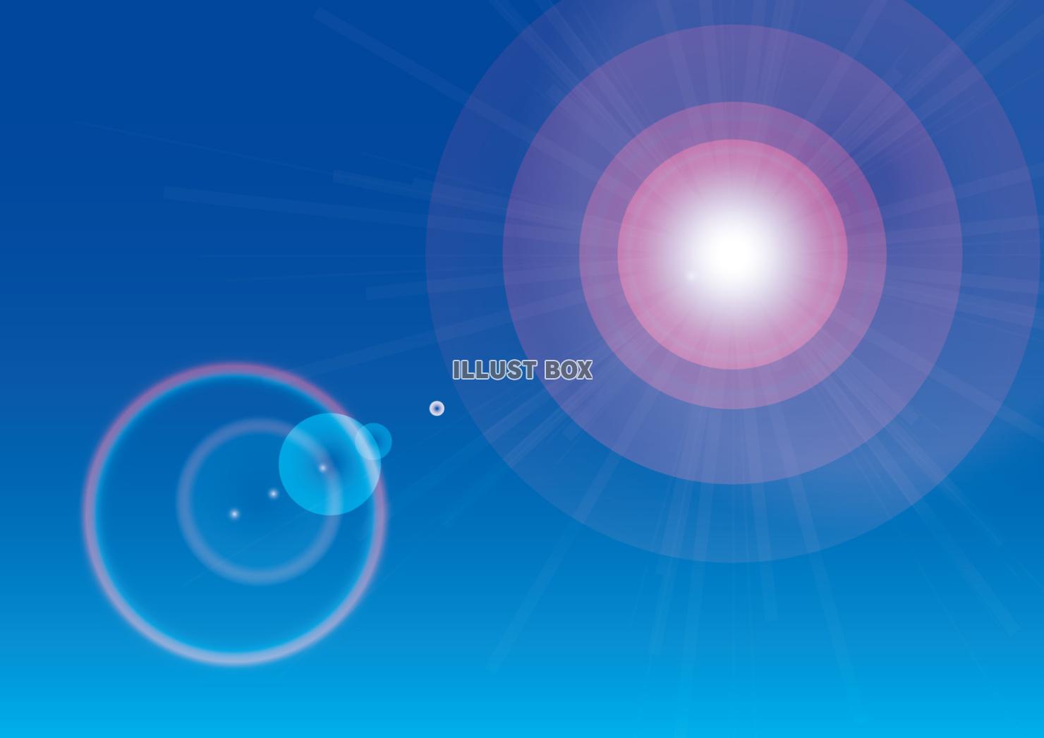 【JPG画像】太陽フレア夏空青空背景壁紙フリー素材 