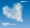 ハート雲（ZIPに5倍拡大可能な空なし透過PNG）