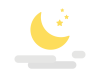 三日月と雲のイラスト 夜のイメージ