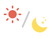 太陽と月の昼と夜をイメージしたイラスト