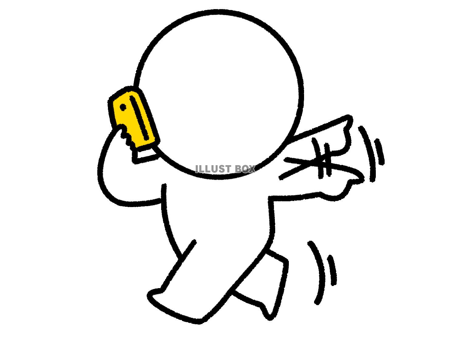 スマホをかけながら指示する棒人間