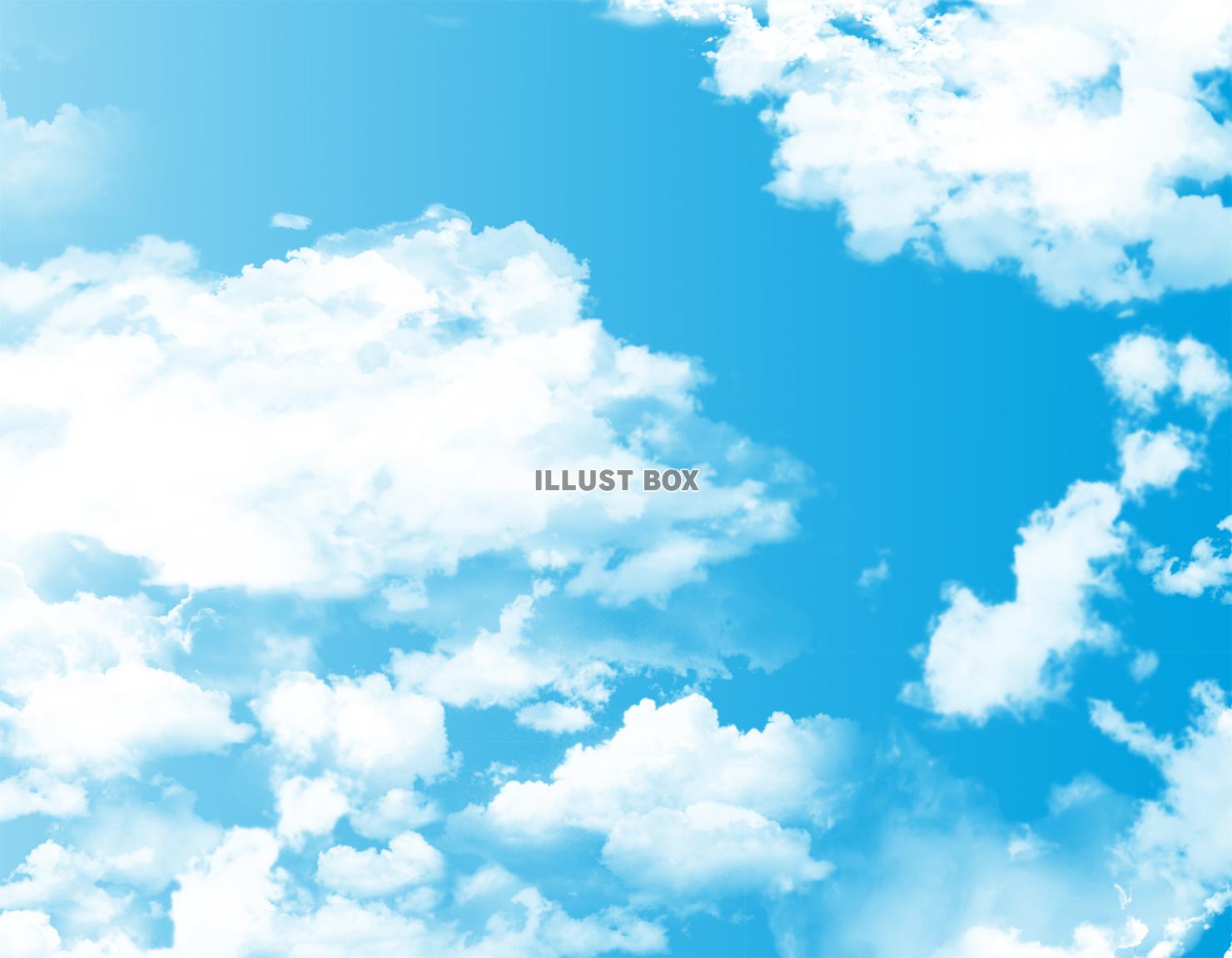 【JPG画像】晴れ青空快晴白い雲晴天背景壁紙フリー素材 
