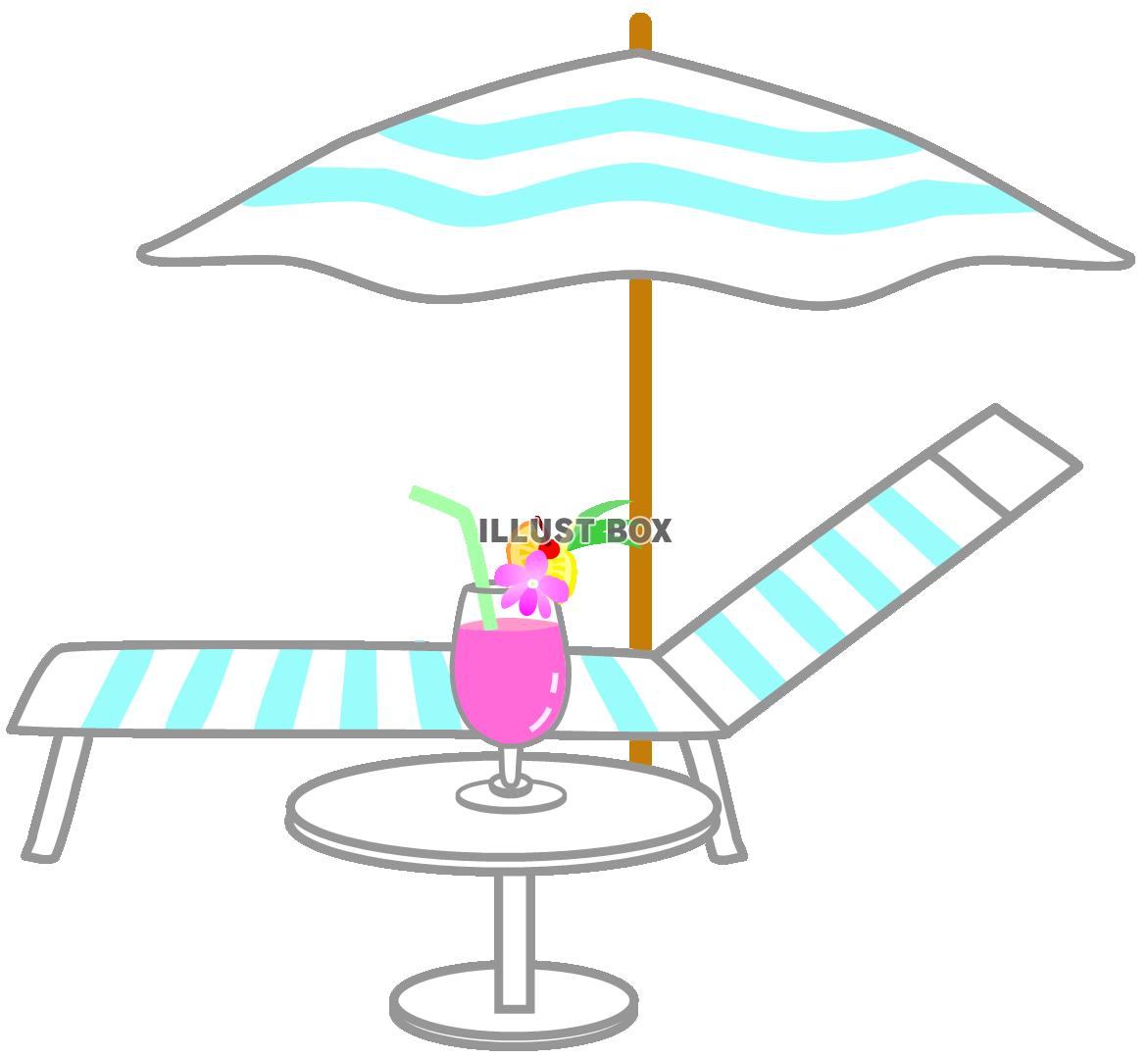 トロピカルドリンク・ビーチパラソル・チェア２