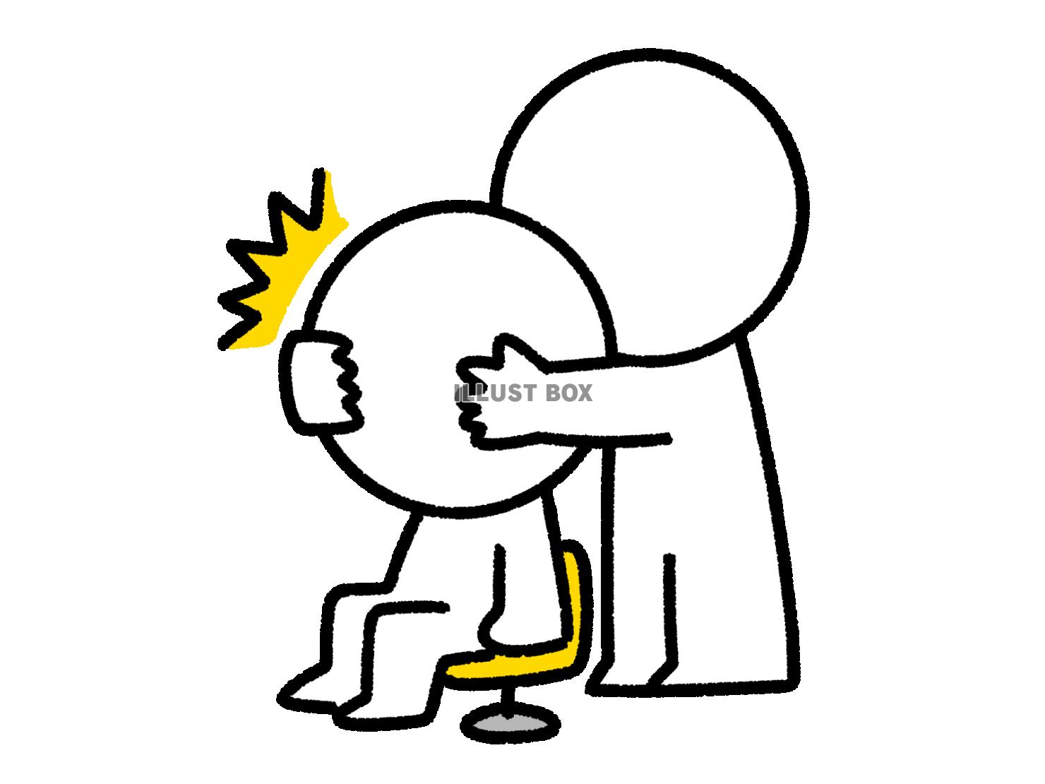 誰だと目隠しをする棒人間