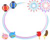 夏祭りの花火フレーム　透過png