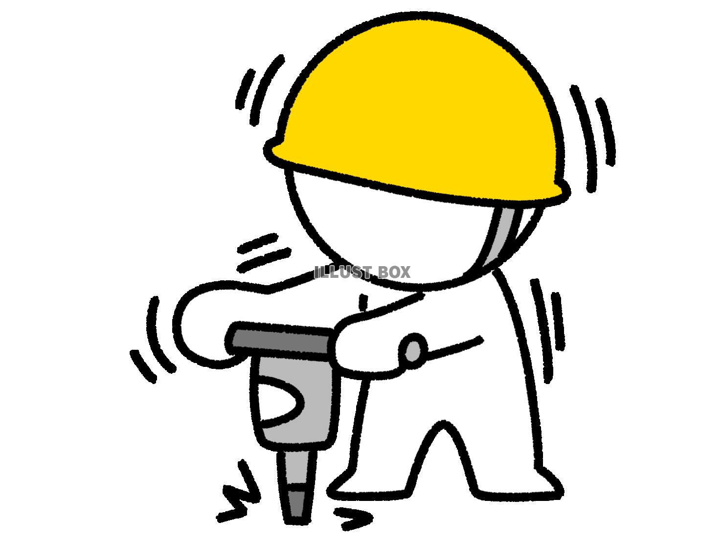 道路補修する棒人間