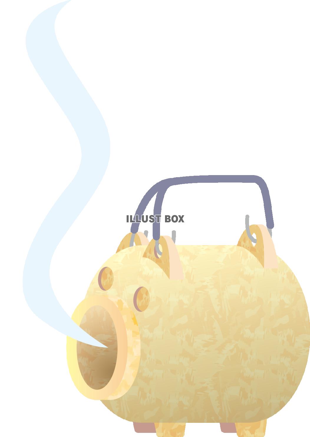 豚の蚊取り線香（透過PNG）