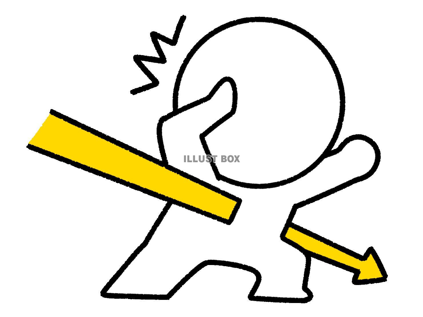 何かが心に刺さった棒人間