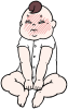 うんちを踏ん張るふくよかな赤ちゃん