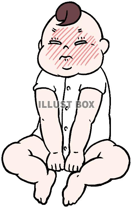 うんちを踏ん張るふくよかな赤ちゃん