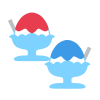器に入ったかき氷　透過png