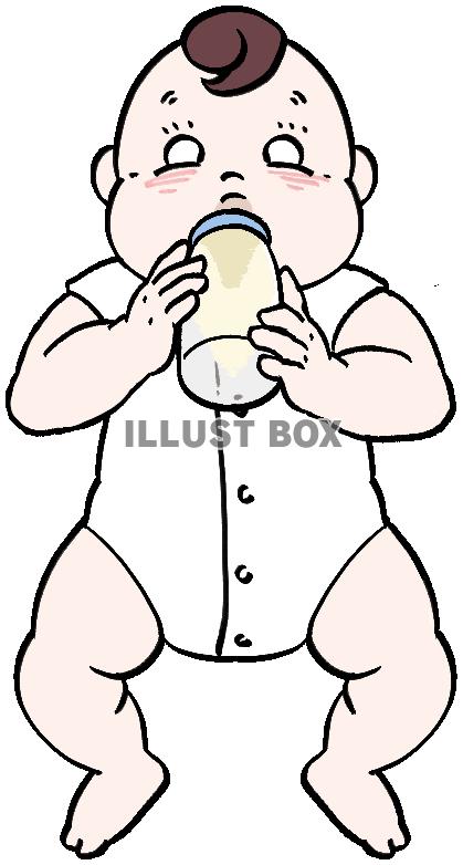寝転んでミルクを飲むふくよかな赤ちゃん