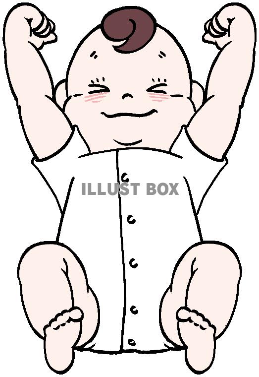 伸びをするふくよかな赤ちゃん