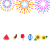 打ち上げ花火夏フレーム　透過png