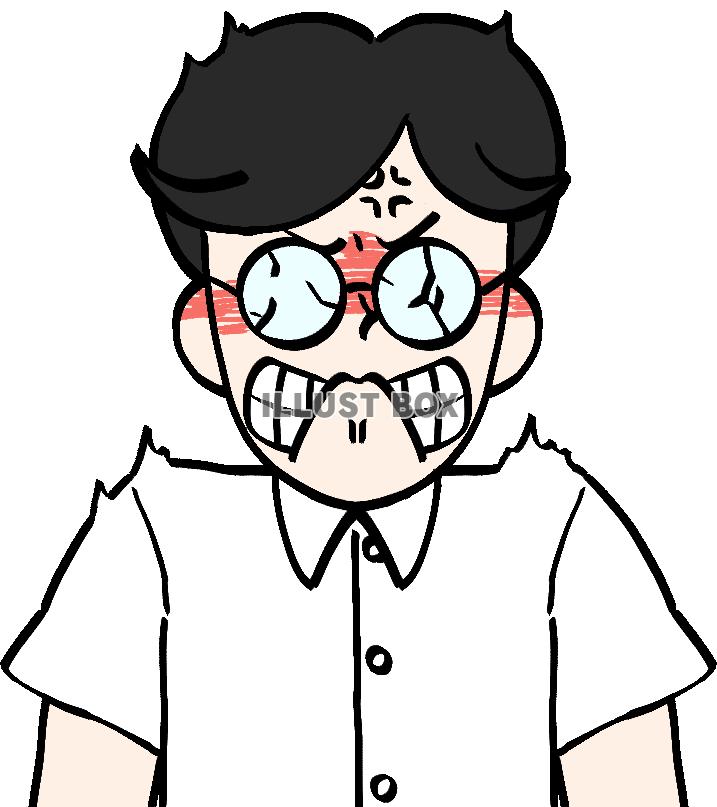 激怒している七三分けの男性