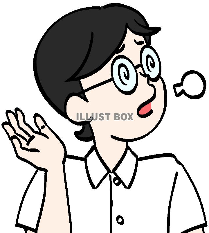 タメ息をつく七三分けの男性
