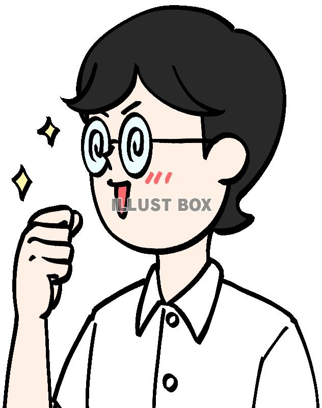 憧れる七三分けの男性