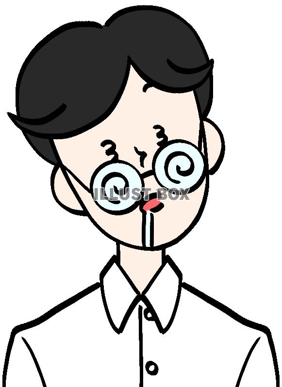 放心状態の七三分けの男性